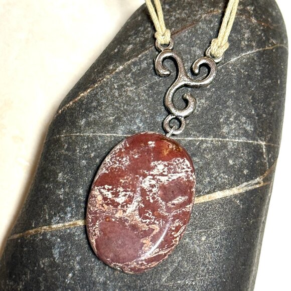 2/$20, Natural Earthy Brecciated Jasper Necklace, Genuine Gemstone Cord Necklace - Picture 8 of 12
